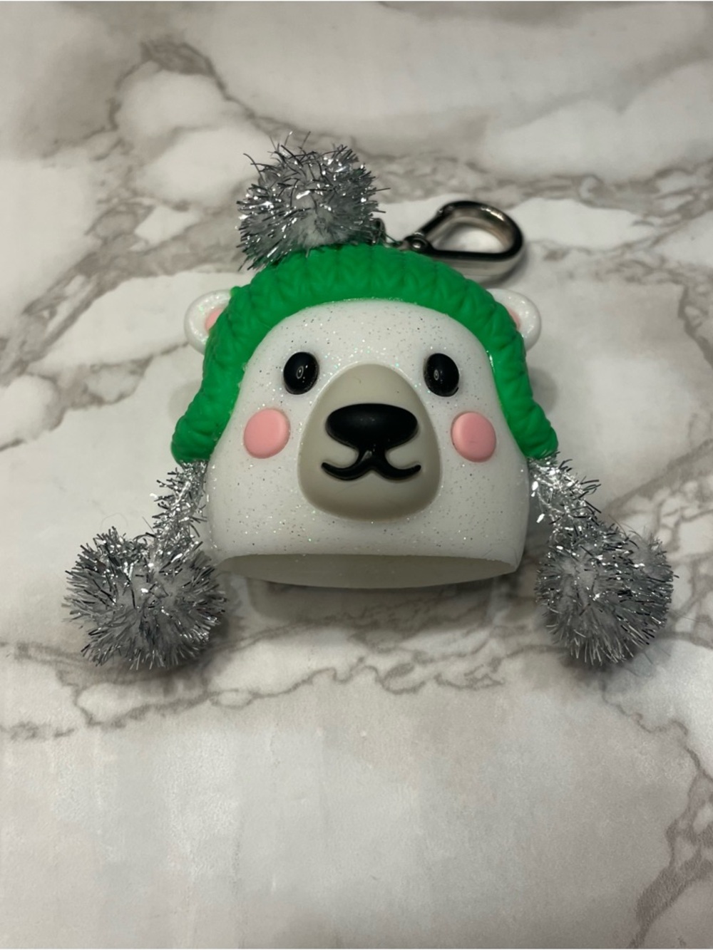 Bath & Body Works Polar Bear with Tinsel Pompoms Pocketbac Holder
